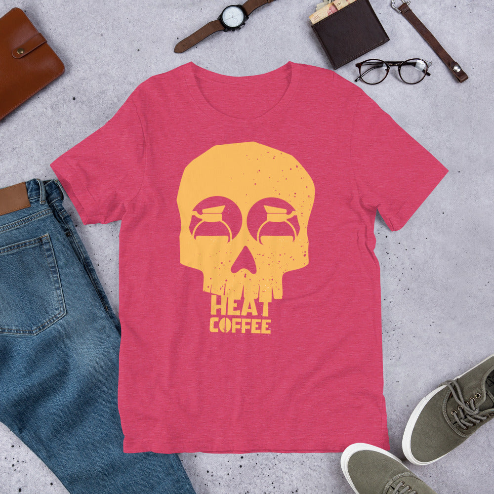 Pink skull tshirt with orange skull