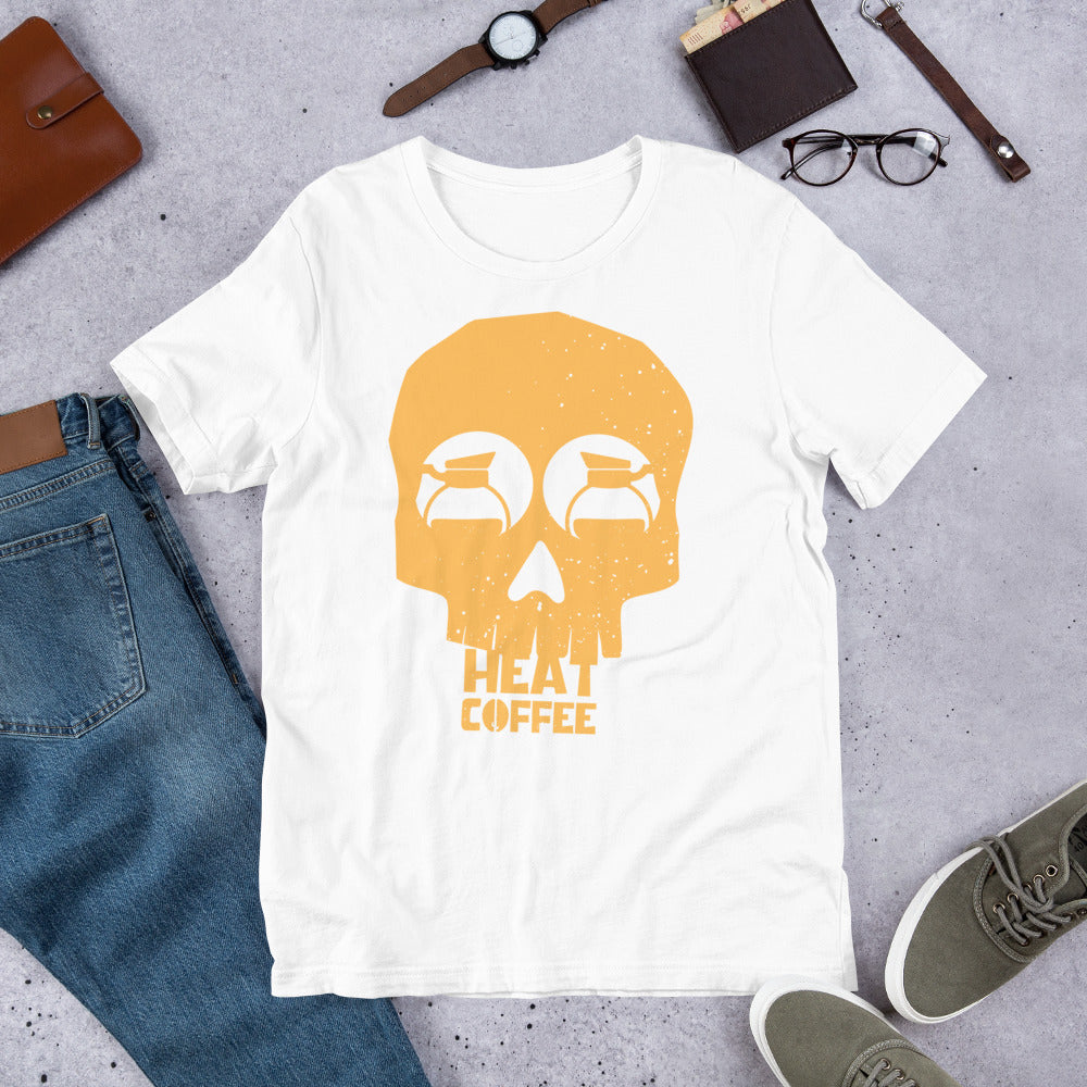 White skull tshirt with orange skull